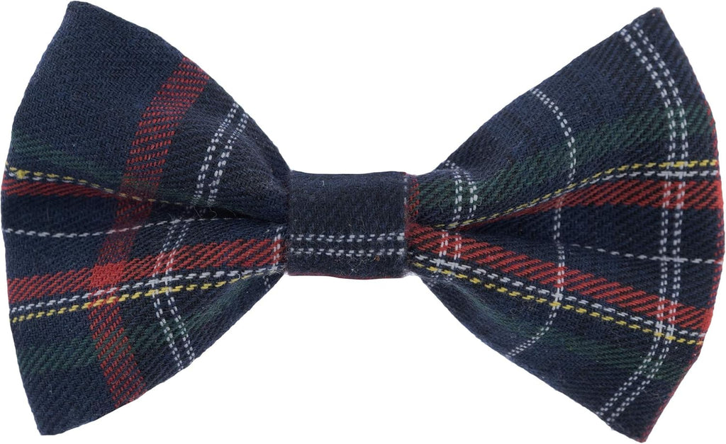 Scottish Tartan Bowtie Dog Collar & Leash Set with Detachable Bow Tie for Girl or Boy Dogs Comfortable Plaid Pattern, Fully Adjustable, Great Pet Gift (XS, Blue)