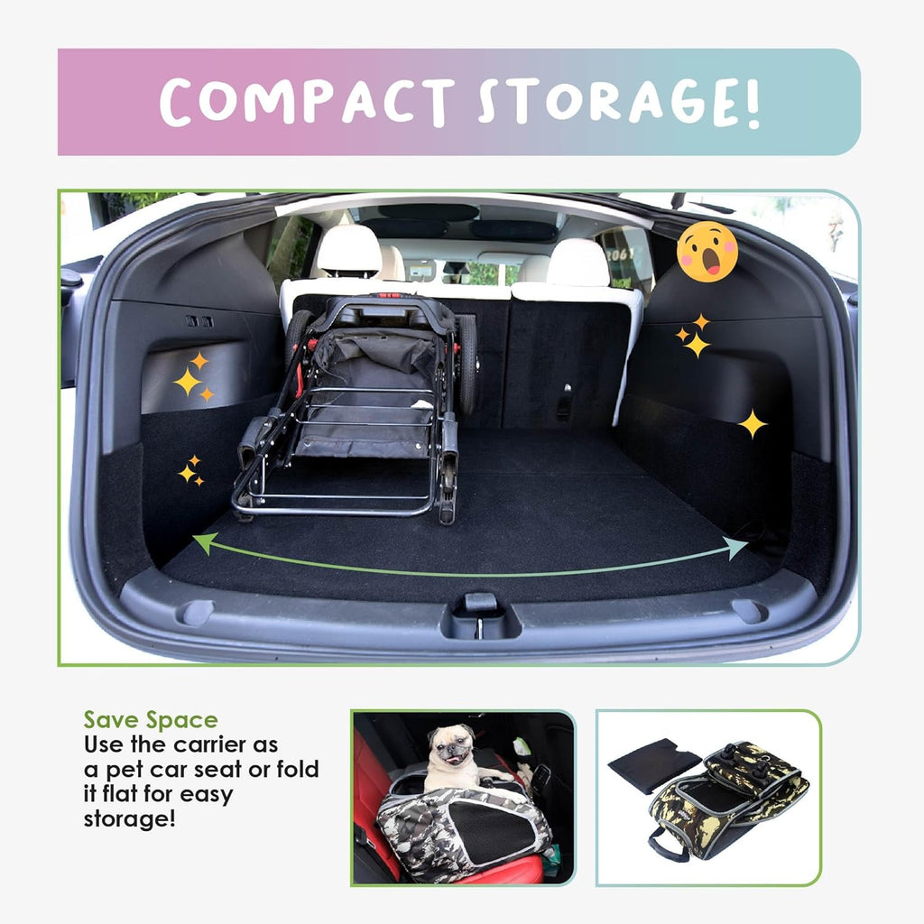 5-In-1 Complete Travel System with PET Carrier and PET Stroller - Pink Camo (Army Camo)