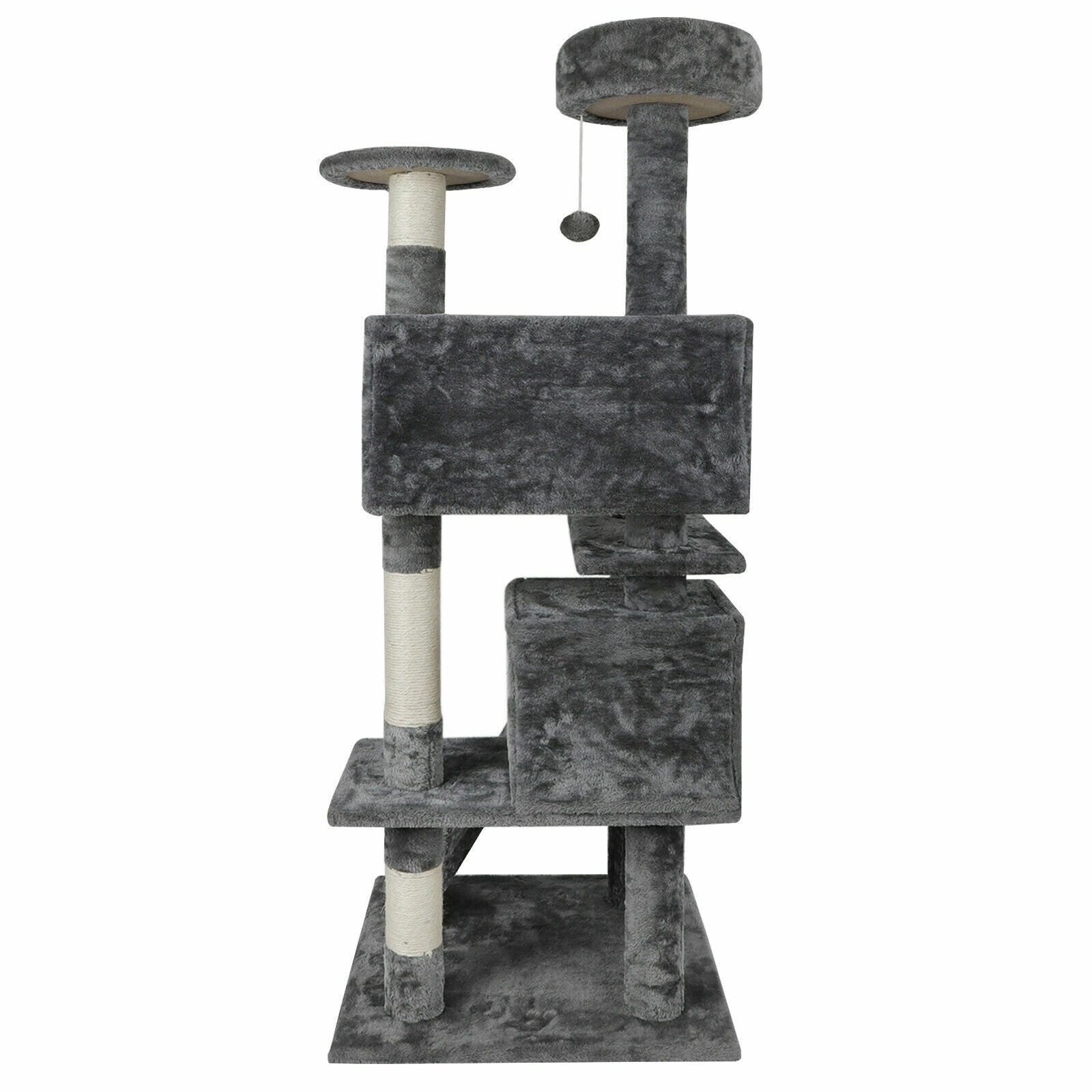 Gray Cat Tree Tower Activity Center Large Playing House Condo Rest Cat 55"